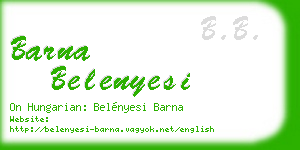 barna belenyesi business card